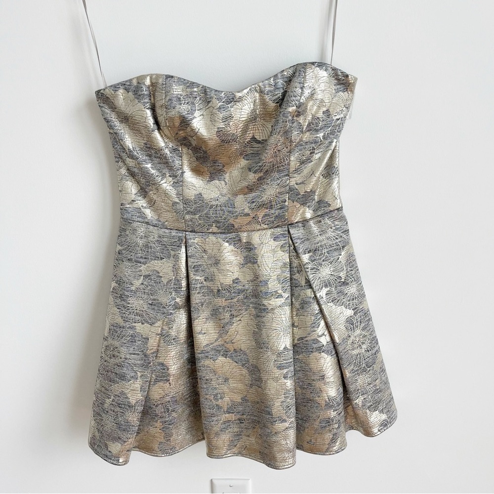 Dress the Population Kiersten Strapless Jacquard Fit & Flare Mini Dress, M - Picture 5 of 14